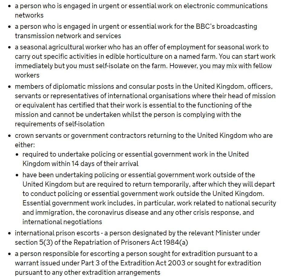 Исключения из правил для приезжающих в Великобританию (часть 4)