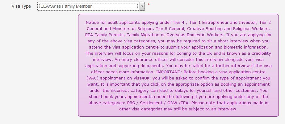 Изменения для визы EEA Family permit